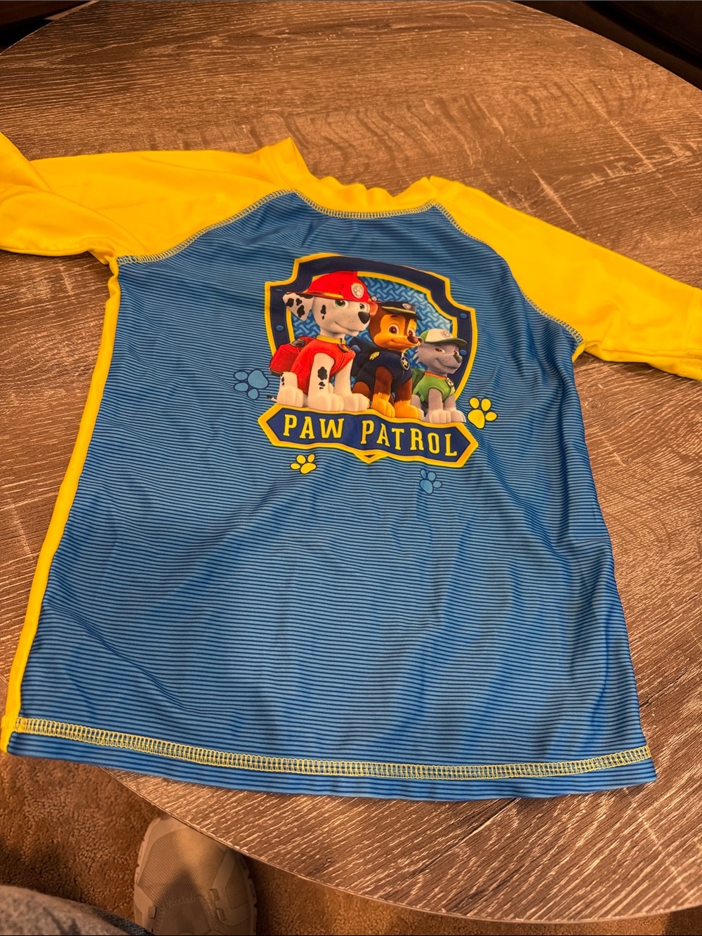 Paw Patrol Blue and Yellow Short Sleeve Kids Rash Guard